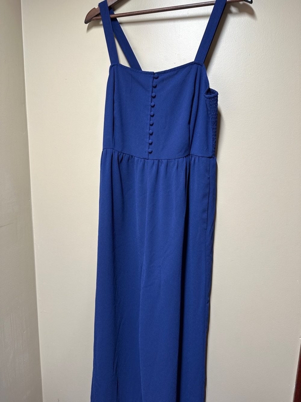 Royal Blue Button-Front Jumpsuit